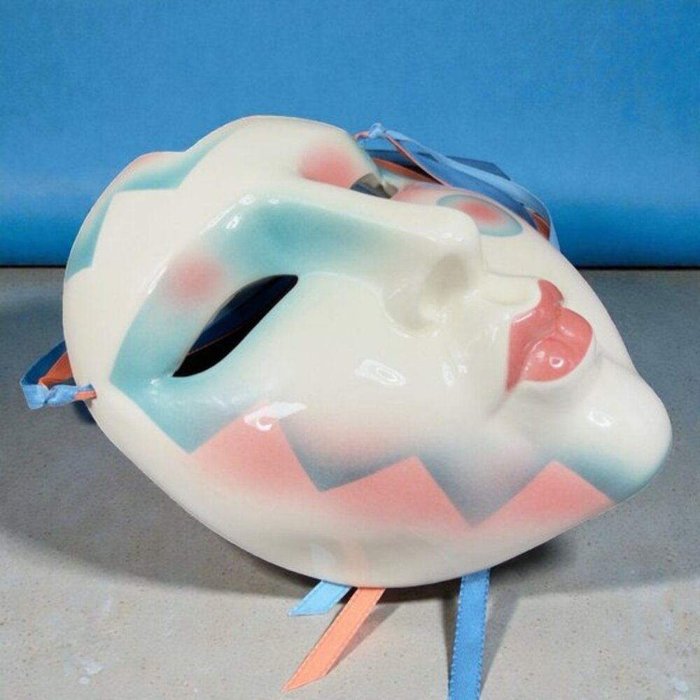 Vintage 1991 Clay Art Ceramic Mask Decorative Wall Art Decor Made‎ USA Figurine